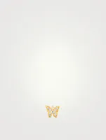 Baby 14K Gold Butterfly Stud Earring With Diamonds