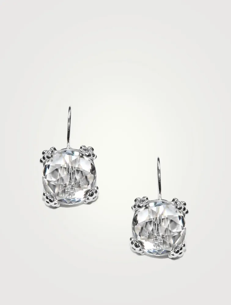 Dewdrop Sterling Silver Cluster Earrings With Topaz