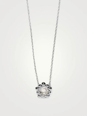 Micro Dew Drop Silver Solitaire Necklace With White Topaz