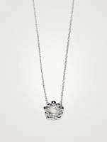 Micro Dew Drop Silver Solitaire Necklace With White Topaz