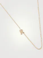 Customizable Love Letter 14K Gold R Necklace With Diamond