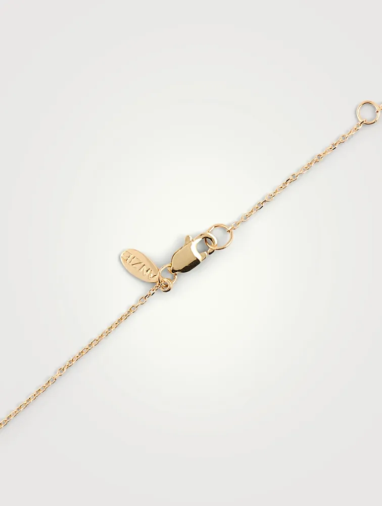 Customizable Love Letter 14K Gold R Necklace With Diamond