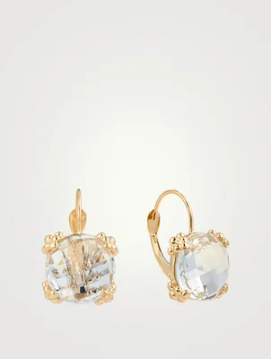 Dew Drop 14K Gold Cluster Earrings With Topaz