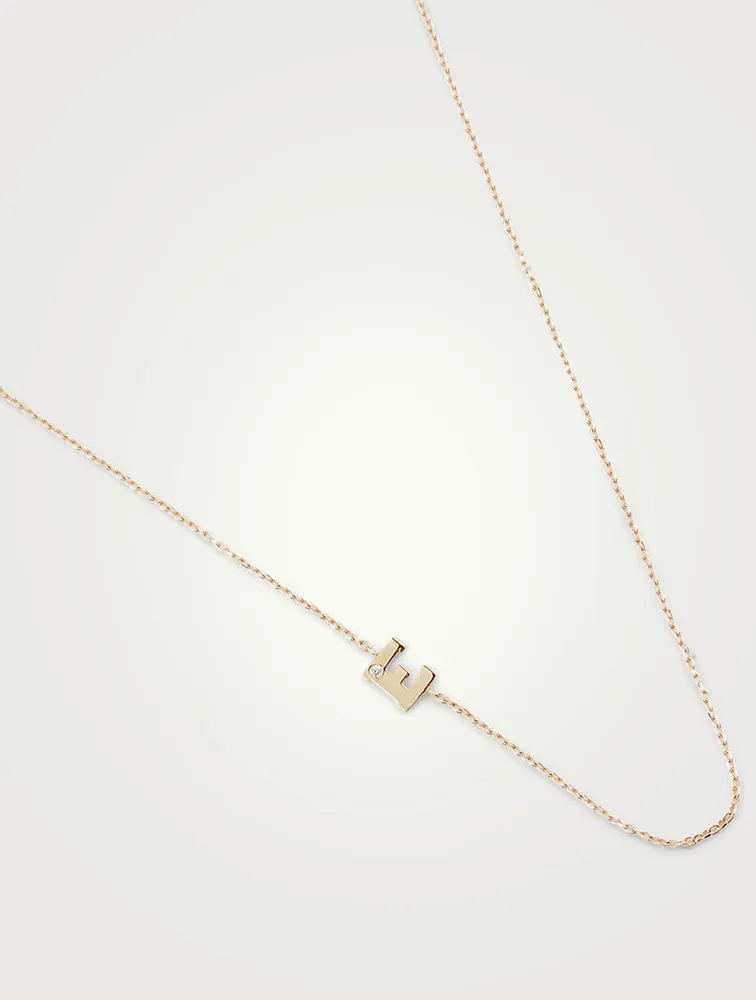 Love Letter 14K Gold Single Diamond Necklace