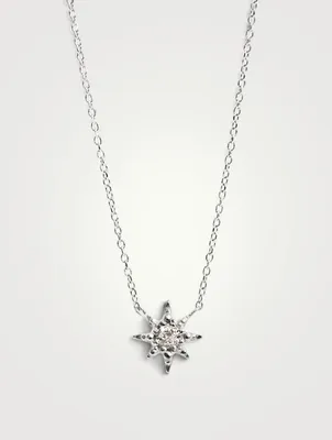 Micro Aztec Sterling Silver Starburst Necklace With Topaz