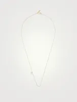 Love Letter 14K Gold M Necklace With Diamonds