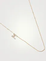 Love Letter 14K Gold M Necklace With Diamonds