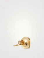 Love Letter 14K Gold R Initial Stud Earring With Diamond