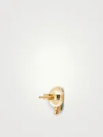 Cléo 1K Gold Baguette Stud Earrings With Emeralds And Diamonds