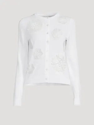 Cotton-Blend Embroidered Cardigan