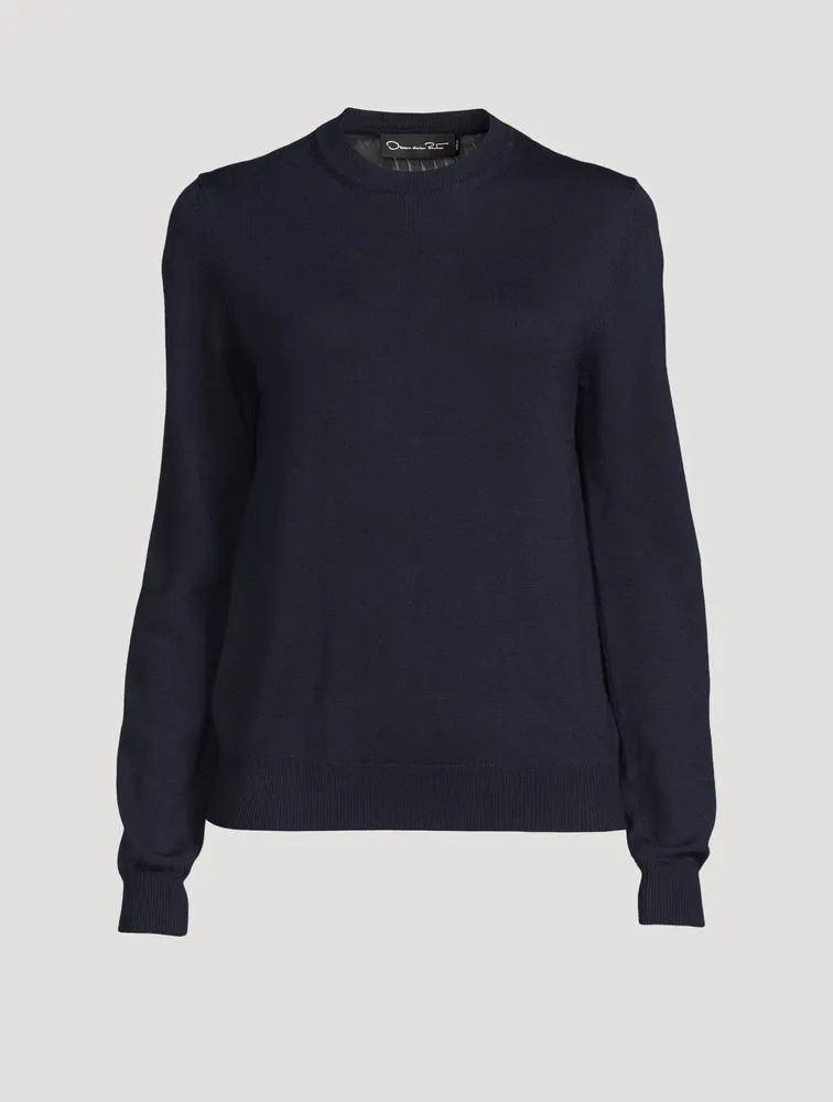 Wool Sweater With Chiffon Back