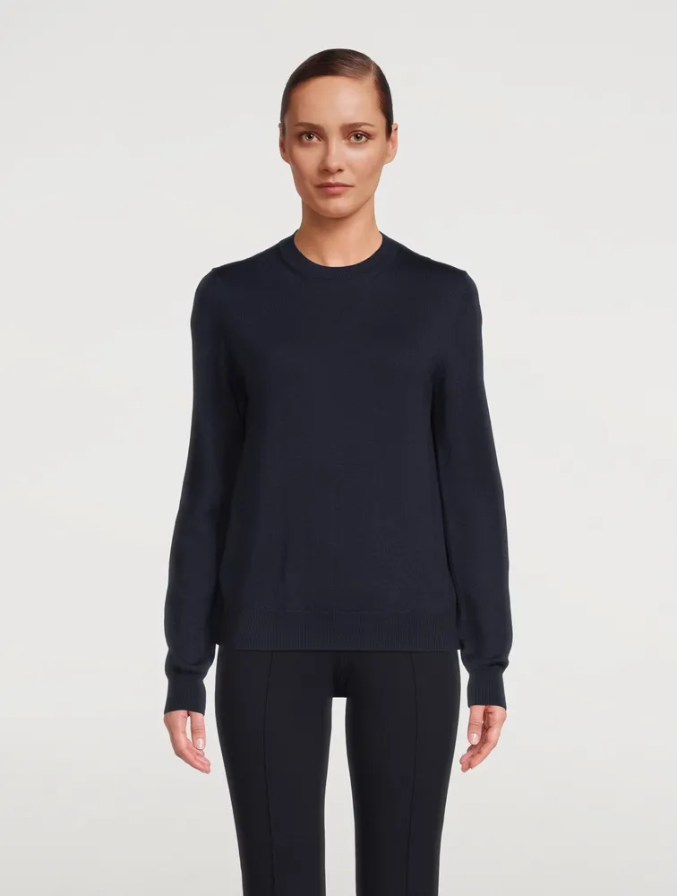 Wool Sweater With Chiffon Back