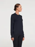 Wool Sweater With Chiffon Back