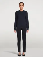 Wool Sweater With Chiffon Back