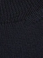 Wool Sweater With Chiffon Back