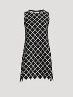 Sleeveless Mini Dress Windowpane Print