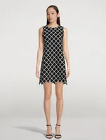 Sleeveless Mini Dress Windowpane Print