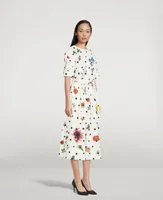 Poplin Midi Dress With Belt