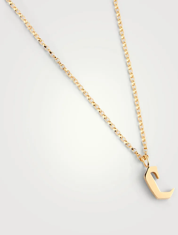 Tudor 14K Gold-Filled Pendant Necklace With C Letter