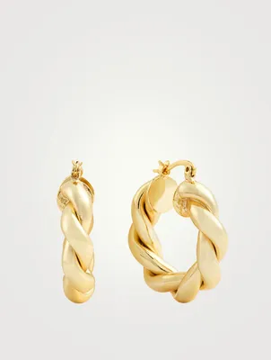 Lennon 14K Gold Plated Twist Hoop Earrings