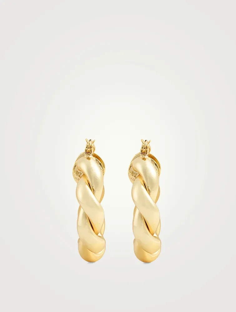 Lennon 14K Gold Plated Twist Hoop Earrings