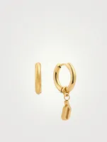 Open 14K Gold Plated Hoop Earrings With D Letter