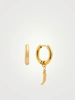 Open 14K Gold Plated Hoop Earrings With J Letter