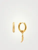 Open 14K Gold Plated Hoop Earrings With J Letter