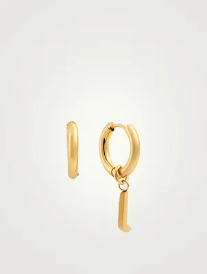 Open 14K Gold Plated Hoop Earrings With Letter