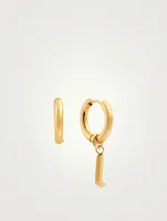 Open 14K Gold Plated Hoop Earrings With Letter