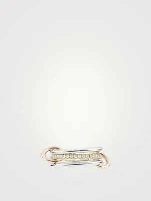 Sonny MX 18K Gold Stacked Ring With Diamonds