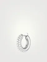 18K White Gold Macrohoop Earring With Diamonds