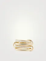 Polaris YG 18K Gold Stacked Ring With Diamonds