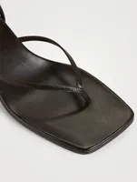 Constance Leather Heeled Slingback Thong Sandals