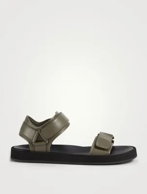 Hook-And-Loop Leather Sandals