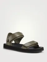 Hook-And-Loop Leather Sandals