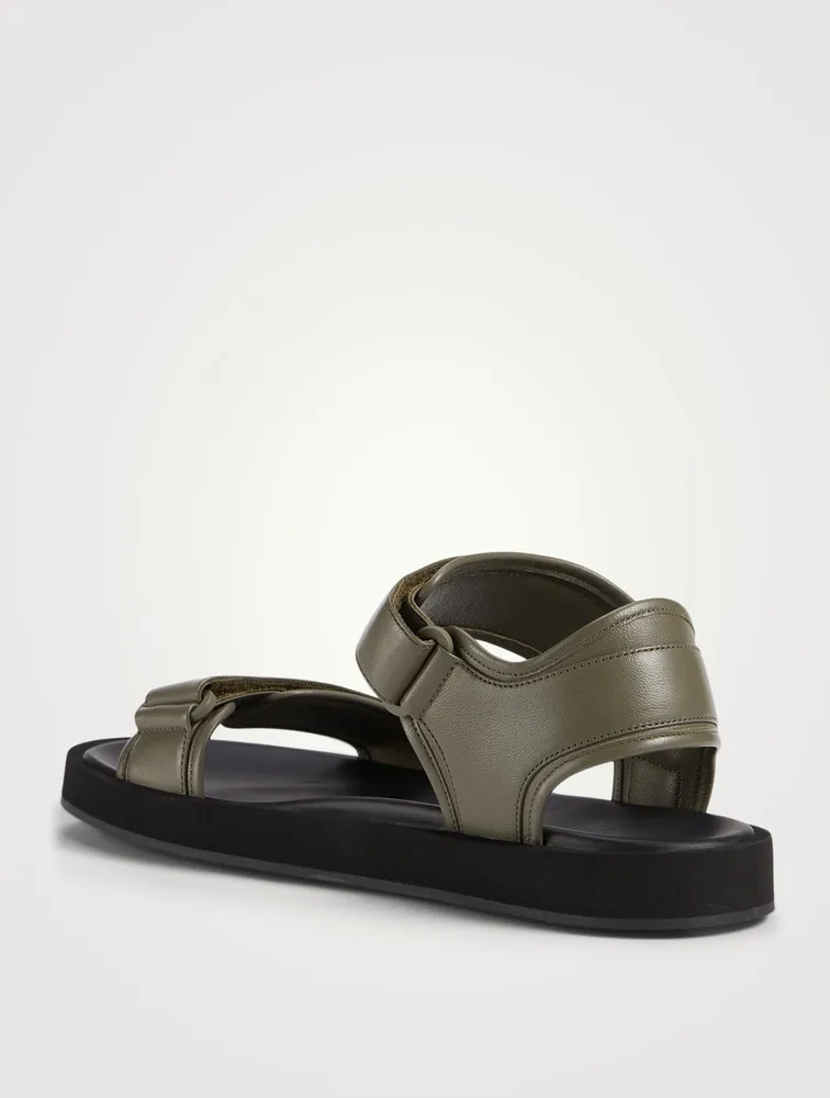 Hook-And-Loop Leather Sandals