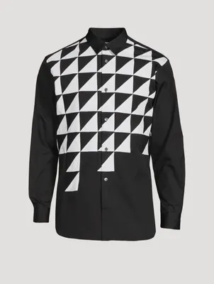 Cotton Shirt Triangle Check Print