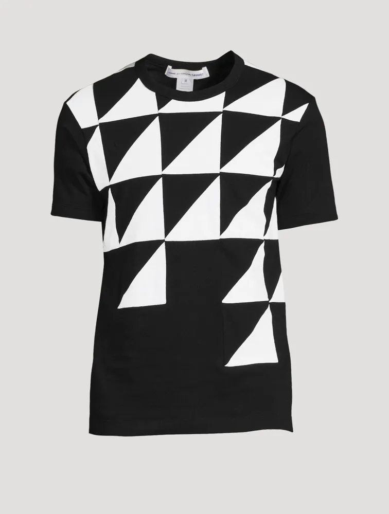Cotton Jersey T-shirt Triangle Check Print