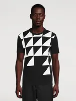 Cotton Jersey T-shirt Triangle Check Print