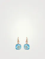 Classics 14K Rose Gold Drop Earrings With Blue Topaz And Diamonds