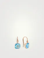 Classics 14K Rose Gold Drop Earrings With Blue Topaz And Diamonds