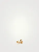 14K Gold Stud Earrings With Salmon Topaz