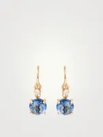 Bloom 14K Gold Drop Earrings With Blue Topaz And Diamonds