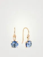 Bloom 14K Gold Drop Earrings With Blue Topaz And Diamonds