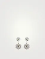 Amalfi 14K White Gold Drop Earrings With White Topaz And Diamonds