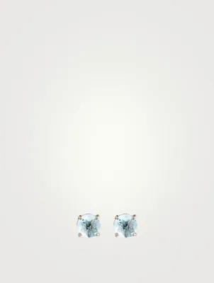 Lyla 14K White Gold Blue Topaz Stud Earrings