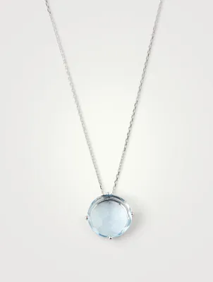 Classics 14K White Gold Pendant Necklace With Blue Topaz