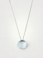 Classics 14K White Gold Pendant Necklace With Blue Topaz