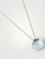 Classics 14K White Gold Pendant Necklace With Blue Topaz